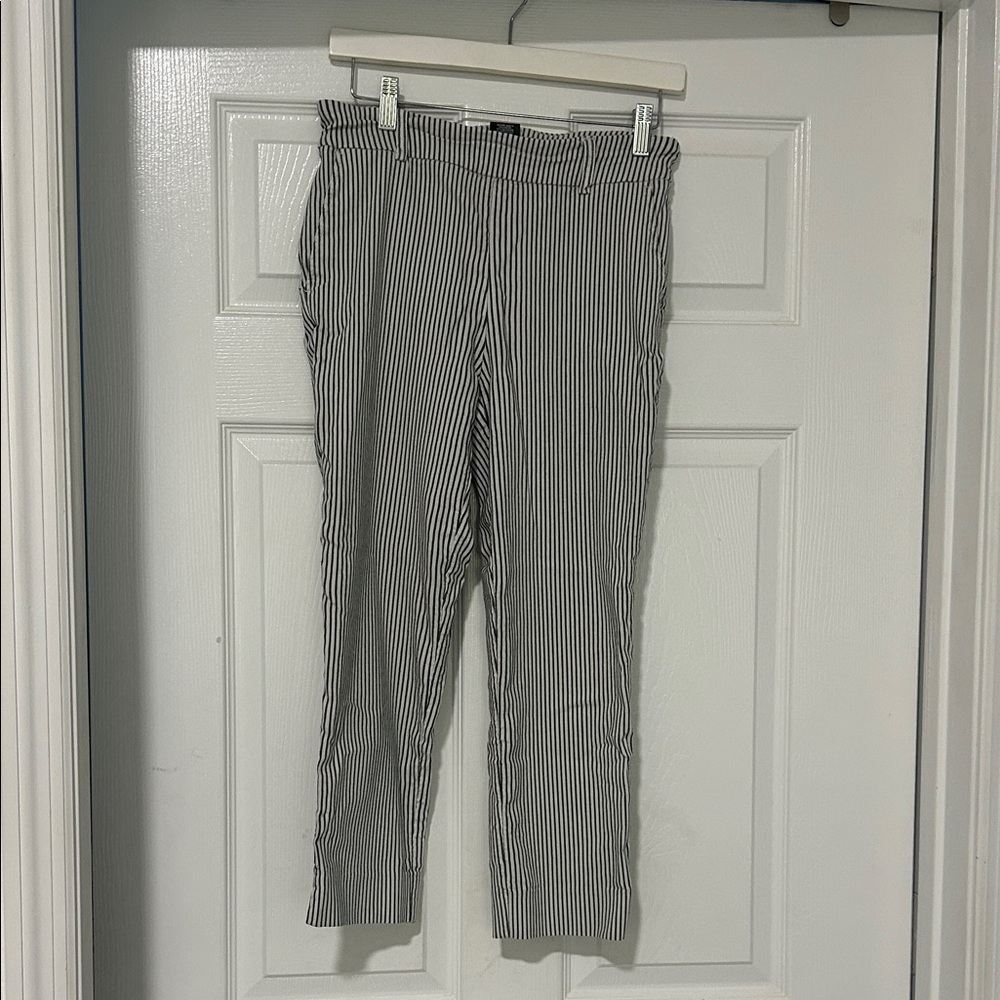 Hilary Radley Black and White Striped Women's Pants